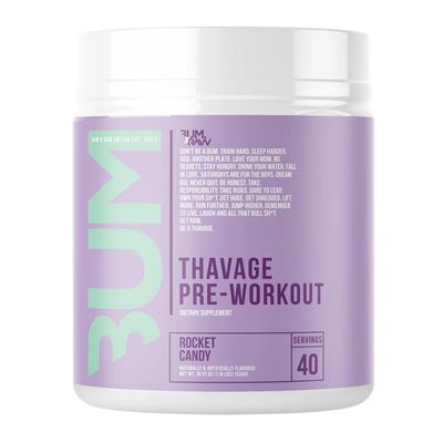 RAW Preworkout Powder, Thavage (Rocket Candy) - Chris Bumstead Sports Nutrition Supplement for Men &amp; Women - Cbum Pre Workout for Working Out, Hydration, Mental Focus &amp; Energy - 40 Servings