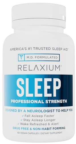 Relaxium Sleep Aid (New and Improved), Dietary Supplement, Non-Habit Forming, Supports Longer and Better Sleep, 60 Capsules, 30-Day Supply