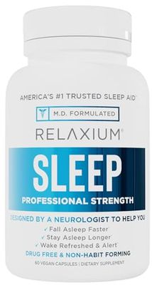 Relaxium Sleep Aid (New and Improved), Dietary Supplement, Non-Habit Forming, Supports Longer and Better Sleep, 60 Capsules, 30-Day Supply