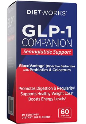 DietWorks GLP-1 Companion, Semaglutide Support, Promotes Digestion and Regularity, Boosts Energy Levels, 60 Tablets