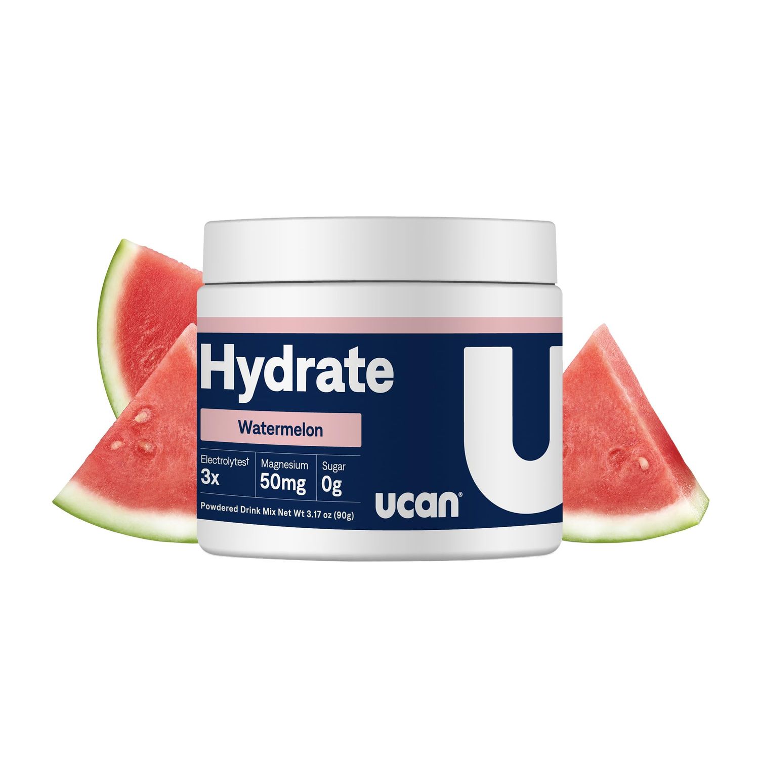 UCAN Hydrate Electrolyte Drink Mix (Watermelon, 30 Servings) Sugar-Free, Keto-Friendly, Vegan, Non-GMO, Gluten-Free Electrolyte Powder with Potassium &amp; Magnesium for Runners &amp; Athletes