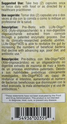 Bio Nutrition Pre-Biotic 60 Vegetarian Capsules LLife Oligo Prebiotic Fiber XOS Patented Formula Improves Gut Health | Promotes Strong Intestinal Flora