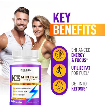 K3 Mineral Weight Loss Pills for Women and Men - K3 Salt Mineral, Vitamin + K3 Capsules Supplement for Weight Loss - 30 Days Supply