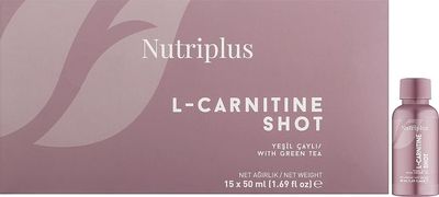 FARMASi Nutriplus Portioned Drink - L-Carnitine, 50ml (15 pcs) - Energy Support, Metabolism Boost, Enhances Endurance, Daily Drink, Supplements