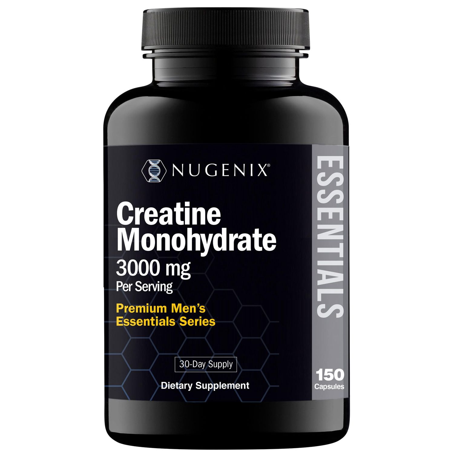 Nugenix Essentials Premium Creatine Monohydrate Pills Capsules Supplement, 3000mg, 150 Capsules
