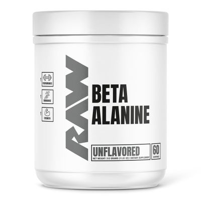 RAW Beta Alanine Powder, Unflavored (60 Servings) - Pre-Workout Powder for Men &amp; Women - Beta Alanine Supplement for Workout Endurance - Preworkout Beta Alanine Powder for Reduced Muscular Fatigue