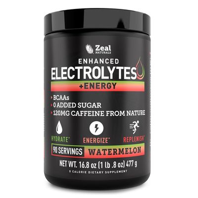 Vla Pre-Workout Electrolyte + Energy Powder Drink Mix (90 Servings | Watermelon) w/ 0 Sugar +BCAAs +B-Vitamins Electrolyte Supplement w Potassium Zinc &amp; Magnesium for Hydration - Keto Electrolytes