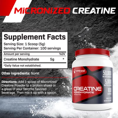 Creatine Monohydrate Powder - 5000mg, (1.1Lbs) 100 Servings, Micronized Creatine Powder for Men, Workout Supplement for Muscle Growth and Recovery, Enhanced Performance and Energy - Keto Friendly