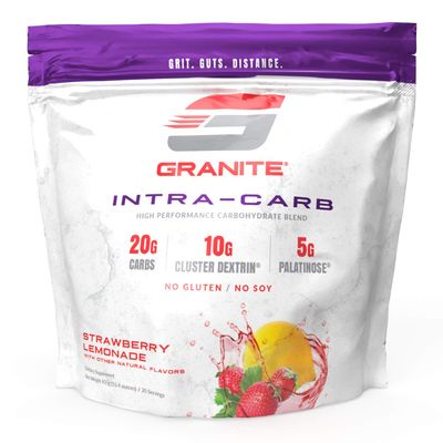 Granite Intra-Carb Supplement | 20 Servings of Intra-Carb Strawberry Lemonade to Train Longer and Harder, with No Crash or Upset Stomach | Includes Cyclic Dextrin, Isomaltulose, and Dextrose
