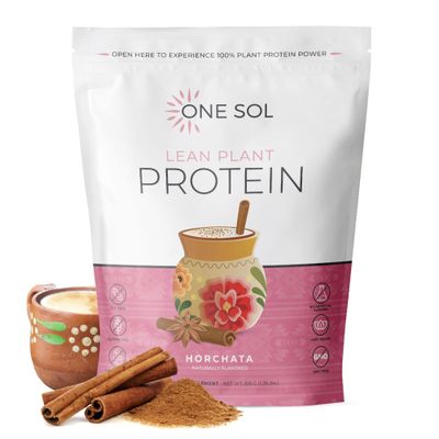 One Sol Lean Plant Protein Powder Horchata, Low Carb, Gluten Free, Lactose-Free, No Sugar Added, Soy Free, Non-GMO, 100% Plant-Based &amp; Vegan Friendly