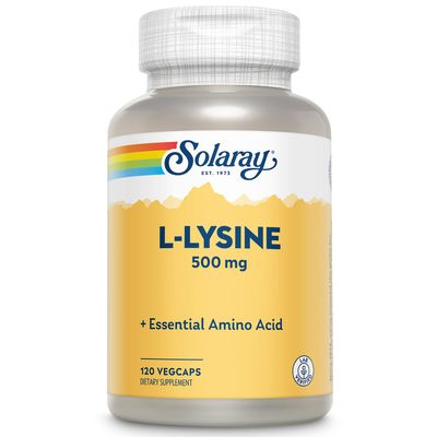 Solaray L-Lysine 500mg | Amino Acid | Healthy Cognitive, Immune System &amp; GI Function, Bones, Joints &amp; Skin Support | 120 VegCaps