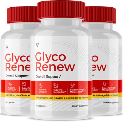 (3 Pack) Glyco Renew Blood Support Formula Supplement Pills, GlycoRenew All Natural Capsules, Maximum Strength Supplement Maintain Stable Levels, Your Journey Towards Health Wellness (180 Capsules)