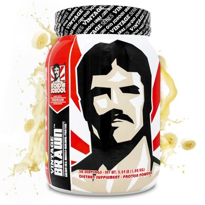 Vintage Brawn - Muscle-Building Protein Powder Isolate for Men &amp; Women - Post-Workout &amp; Anytime Recovery Drink - Premium Protein Isolate Sources: Egg, Milk, Beef - Banana Milkshake Flavor - 30 Scoops