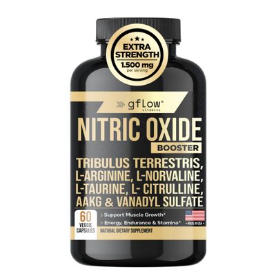 gflow vitamins Nitric Oxide Booster - L-Arginine + L- Citrulline + AAKG+ L-Taurine+ L-Norvaline + Vanadyl Sulfate