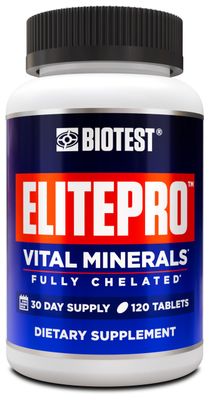 Biotest ElitePro Minerals - Magnesium Glycinate &amp; Zinc Arginate for Immunity, Recovery &amp; Metabolic Support - 30-Day Supply, 120 Tablets