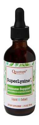 Quantum Health SuperLysine+ Liquid Immune Support Supplement - Powerful Lysine Echinacea Vitamin D3 Bee Propolis &amp; Shitake Daily Wellness Blend for Women &amp; Men, Fast Absorption - 2 Ounce