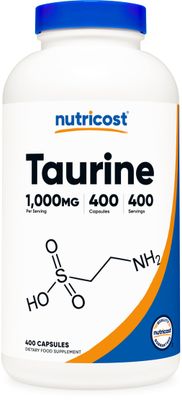 Nutricost Taurine 1000mg, 400 Capsules