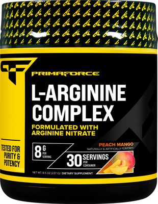 Primaforce L-Arginine Complex Powder (30 Servings Per Bottle | Peach Mango) Powerful Protein Building Supplement for Maximum Gains