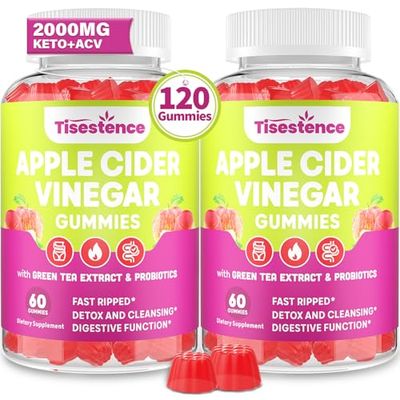 Apple Cider Vinegar Gummies, Keto ACV Gummies 2000MG for Cleanse &amp; Detox, Max Strength ACV Keto Gummies with Green Tea, Raspberry, B12 and Probiotics for Metabolism &amp; Digestive Health -2 Months Supply