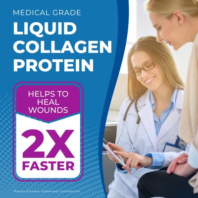 ProT Gold Liquid Collagen Protein Shot, 17g Clear Protein Nano-Hydrolyzed Grass Fed Collagen, 2g Arginine for Wound Support, Gluten Free, Sugar Free, 0g Carbs, Non GMO, Berry, 1 fl oz, 24 Pack