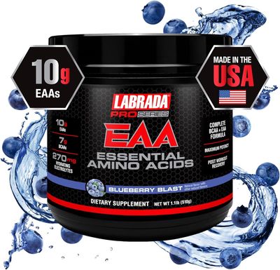 Pro Series EAA Maximum Potency Complete Essential Amino Acid Hydrating Formula with 10g BCAAs 7g BCAAs &amp; 270mg Hydrating Elecrolytes Recovery and Performance (Blueberry Blast)