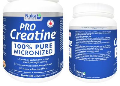 NAKA Creatine 100% Pure Micronized Powder 400g - Supplement for Muscle Growth, Increased Strength, Enhanced Energy and Improved Athletic/Sports Performance