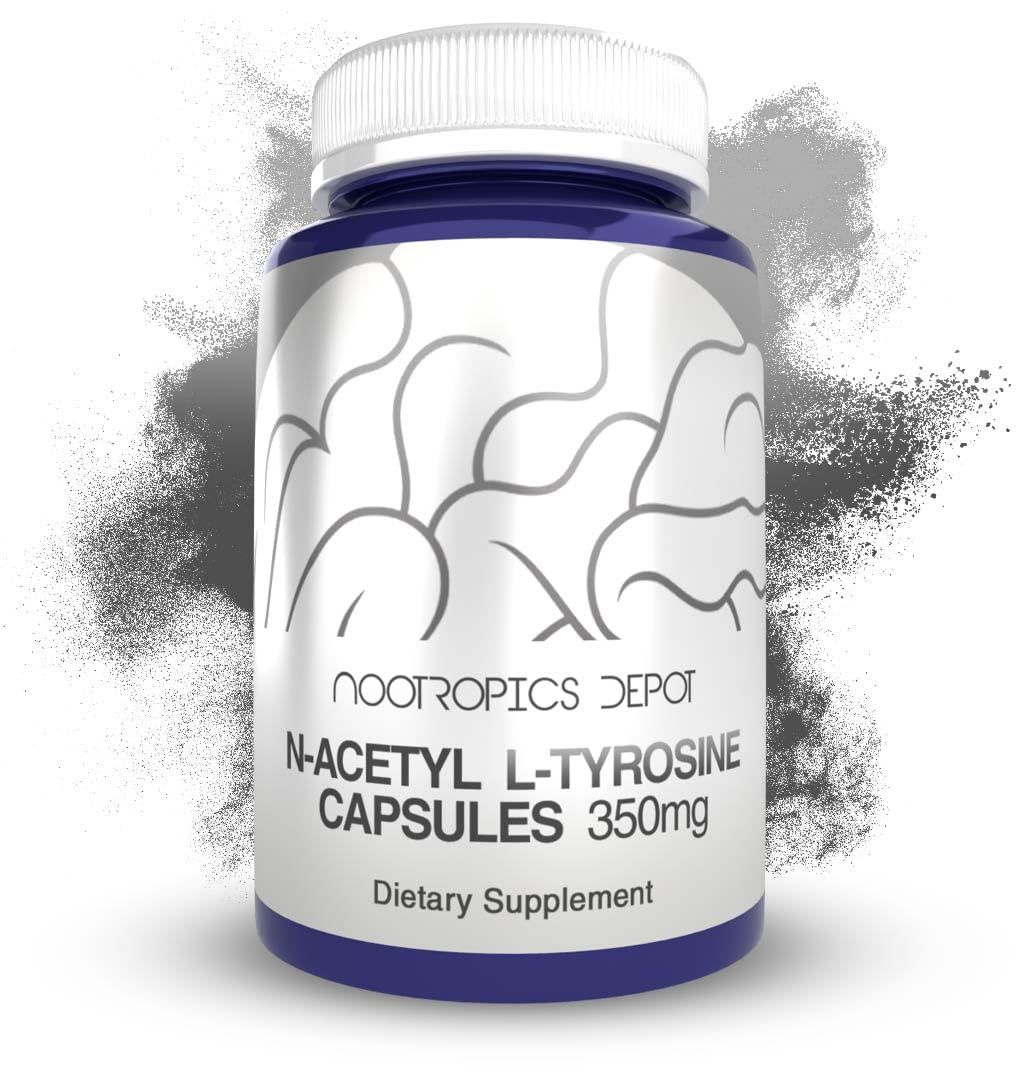 Nootropics Depot N-Acetyl L-Tyrosine Capsules | 350mg | 120 Count | NALT | Amino Acid Supplement | Natural Supplement | Supports Memory, Learning, Focus, Healthy Stress Levels