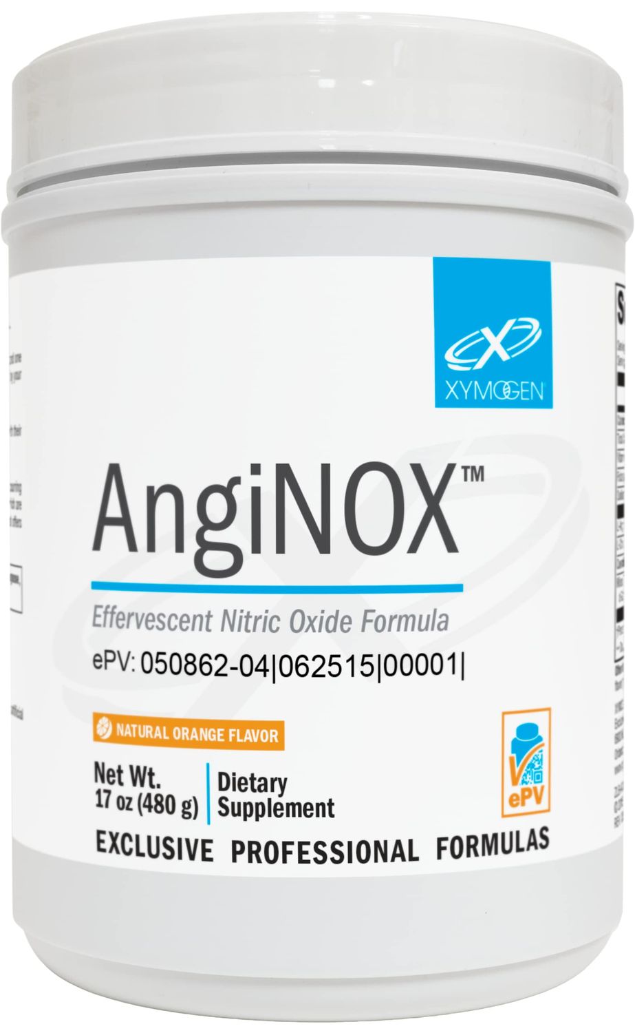 XYMOGEN AngiNOX - Nitric Oxide Support Powder with L-Arginine, L-Citrulline + Quercetin - Supports Athletic Performance, Helps Optimize Flow of Blood + Oxygen - Orange Flavor Drink (17 oz)