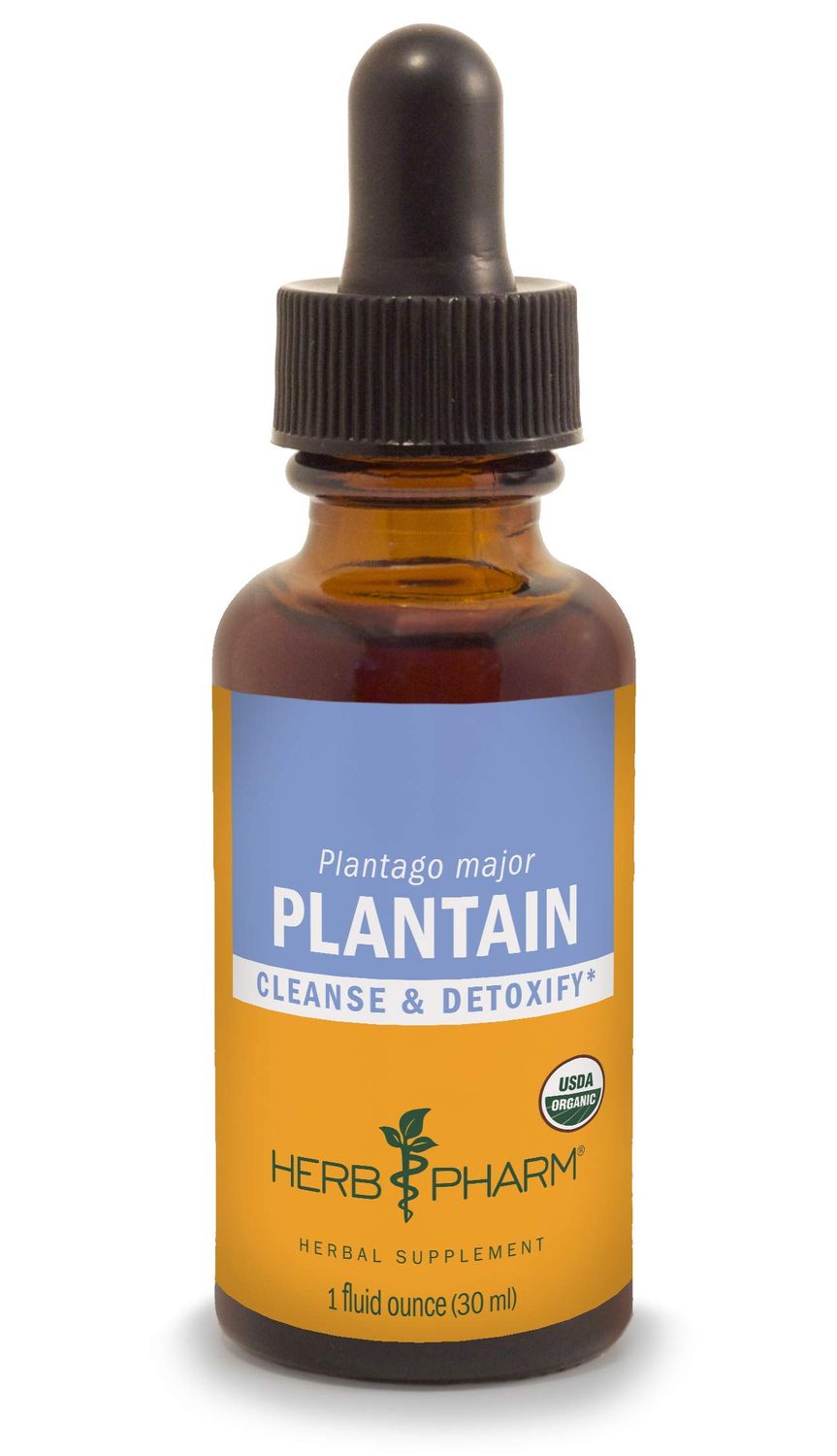 Herb Pharm Certified Organic Plantain Liquid Extract for Cleansing and Detoxification - 1 Ounce (DPLAN01)