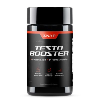 Snap Testosterone Booster for Men - Promotes Muscle Growth, Booster for Men&#39;s Sex Drive, Enhancing Natural Energy, Stamina and Strength, 90 Capsules