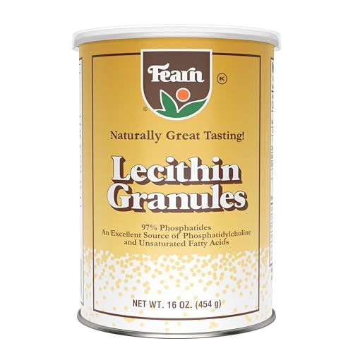 Fearn Natural Foods Soy Lecithin Granules - Fat Emulsifier with Essential Nutrients for Health, Improve Texture of Cakes, Breads &amp; DIY Gummies, 16 Oz