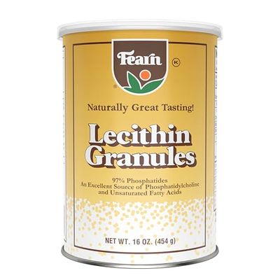 Fearn Natural Foods Soy Lecithin Granules - Fat Emulsifier with Essential Nutrients for Health, Improve Texture of Cakes, Breads &amp; DIY Gummies, 16 Oz