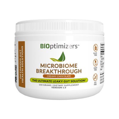 Microbiome Breakthrough Repair Powder - Chocolate Flavor - Has Lactobacillus Strains, Bone Broth &amp; Collagen - Source of L-Glutamine - Gas &amp; Bloating Relief - Improves Gut Health - 30 Servings - 150g