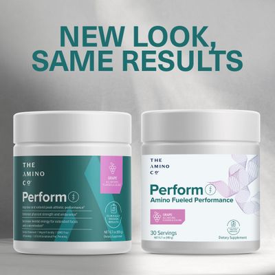 The Amino CO Perform Pre Workout Powder, Energy Supplement with Vegan Essential Amino Acids & Creatine, Preworkout Boost for Men & Women, Grape (6.7 oz)