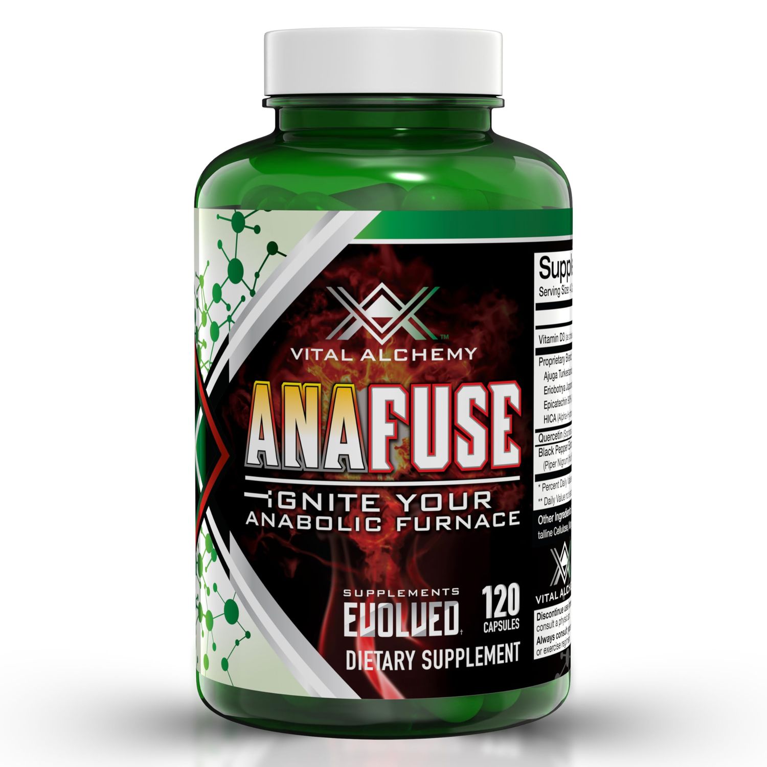 Vital Alchemy Anafuse Turkesterone Supplement for Men, Epicatechin, Quercetin, Black Pepper, and More - Increase Stamina, Lean Muscle Growth &amp; Recovery - USA Made &amp; Non-GMO - 120 Vegan Capsules