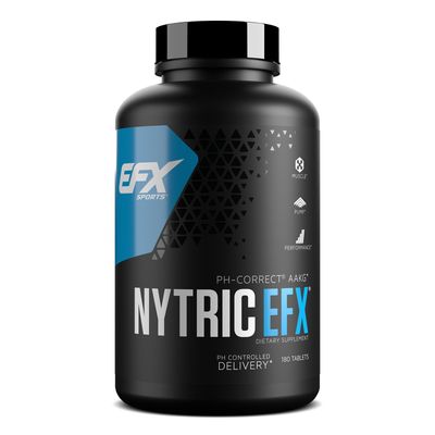 EFX Sports Nytric EFX | pH Correct AAKG Arginine &amp; Citrulline Pre Workout Pills | Longer Lasting Muscle Pumps | 60 servings, 180 Quick-Release Tablets