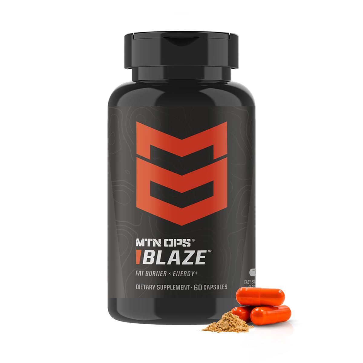 MTN OPS Blaze Fat Burner &amp; Thermogenic Metabolism Booster for Weight Loss, 210mg of Caffeine per Serving Caffeine Pills for Energy Boost, 30 Servings