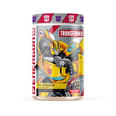 Core Nutritionals | Transformers Energon Pre Workout Nutritional Supplement Formula (Free Prize Inside - Bumblebee) (20 Servings, Sour Lemon Candy)