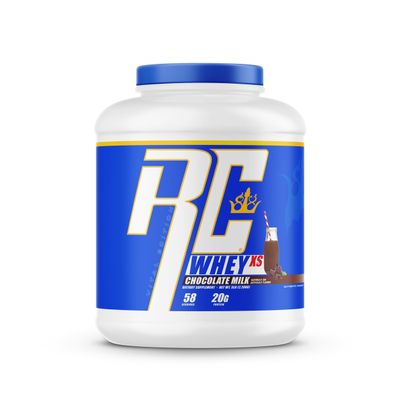 Ronnie Coleman Signature Series Whey XS Protein Powder, Pre Workout Shake Mix for Lean Muscle Support, Low Sugar Supplement for Women &amp; Men, 5 lb Bottle (Milk Chocolate)