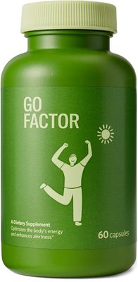 Go Factor Energy Supplement with Vitamin B Complex &amp; Taurine | Natural, Fast Acting, Non-Habit Forming | Enhances Alertness, Boosts Energy, Supports Muscular Efficiency, Aids Recovery - 60 capsules
