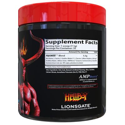Insane Labz Hellboy Edition, High Stimulant Pre Workout Powder and NO Booster with Beta Alanine, L Citrulline, and Caffeine, Boosts Focus, Energy, Endurance, Nitric Oxide Levels, 35 Srvgs