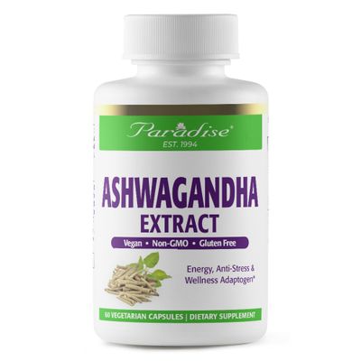 Paradise Herbs Organic Ashwagandha, Ayurvedic Adaptogen, Vegan, Non GMO, Gluten Free, 60 Vegetarian Capsules