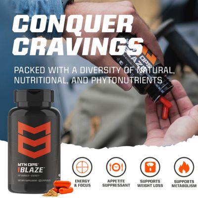 MTN OPS Blaze Fat Burner & Thermogenic Metabolism Booster for Weight Loss, 210mg of Caffeine per Serving Caffeine Pills for Energy Boost, 30 Servings