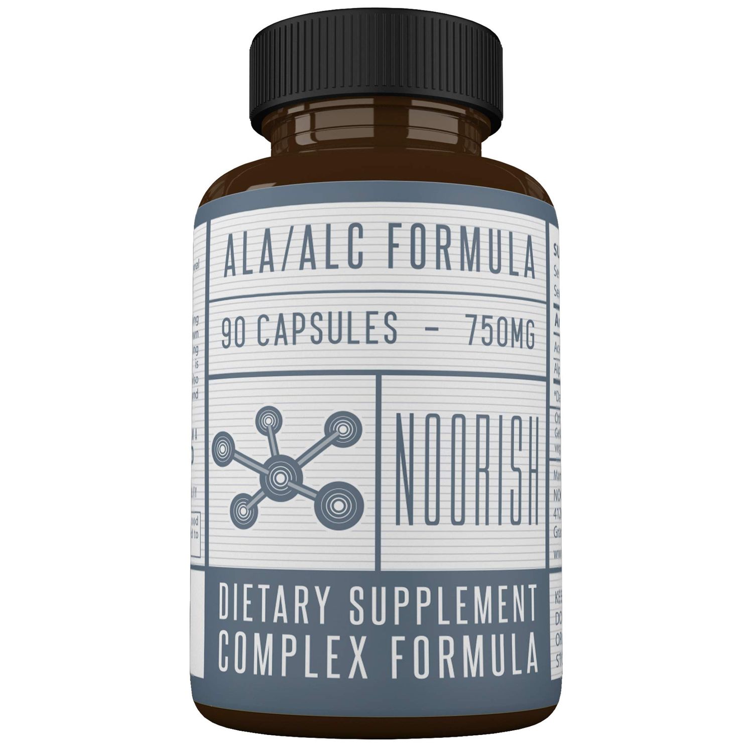 NOORISH Acetyl L-Carnitine with Alpha Lipoic Acid - ALA ALC ALCAR - Alpha Lipoic Acid with Acetyl L-Carnitine - 525 mg ALCAR - 225 mg ALA - 90 Capsules