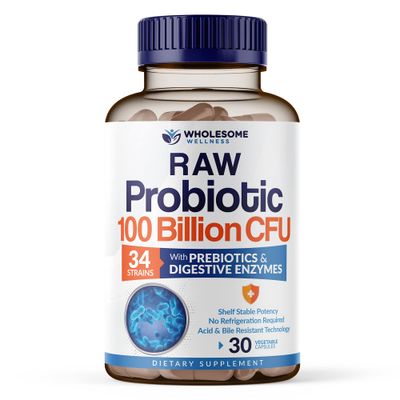 Organic Probiotics 100 Billion CFU, Dr Formulated Probiotics for Women, Probiotics for Men and Adults, Complete Shelf Stable Probiotic Supplement with Prebiotics &amp; Digestive Enzymes; 30 Capsules