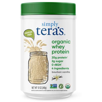 Simply tera&#39;s Organic Whey Protein Powder - Vanilla Protein Powder, Grass Fed, 20g of Protein Per Serving, Clean Ingredients, Without Artificial Sweeteners, Non-GMO, rBGH-Free - Vanilla, 12 Oz