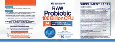 Organic Probiotics 100 Billion CFU, Dr Formulated Probiotics for Women, Probiotics for Men and Adults, Complete Shelf Stable Probiotic Supplement with Prebiotics &amp; Digestive Enzymes; 30 Capsules
