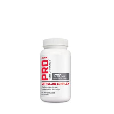 GNC Pro Performance Citrulline Complex 1700mg, 60 Tablets, Fuels Nitric Oxide Production for Healthy Blood Flow