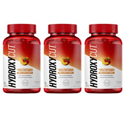 Hydroxycut Gummies (Pack of 3) - 99% Caffeine Free - Metabolize Carbs, Proteins &amp; Fats - Includes 15 Essential Vitamins &amp; Minerals - for Women &amp; Men