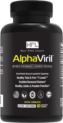 AlphaViril HFL by Dr. Sam Robbins | 22+ Year Proven Formula | Test Booster + Youthful Hormone Balancer | Healthy Libido - Bigger Muscles - Less Belly Fat - Look &amp; Feel Younger,Capsule